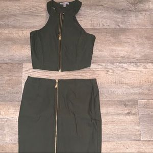 2 piece top and skirt set